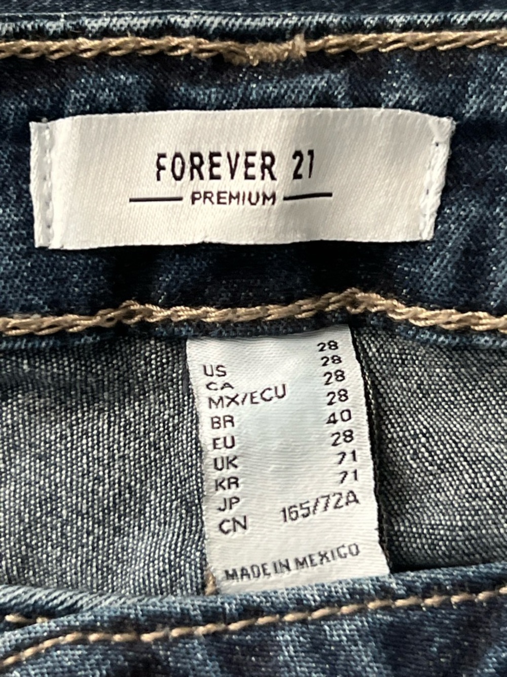 Forever 21 Dark Blue Flared Seam-Panel‎ Jeans, Size 28 - Picture 8 of 8